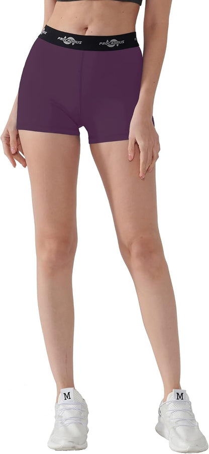 Women'S Spandex Volleyball Shorts 3" Compression Pro Shorts