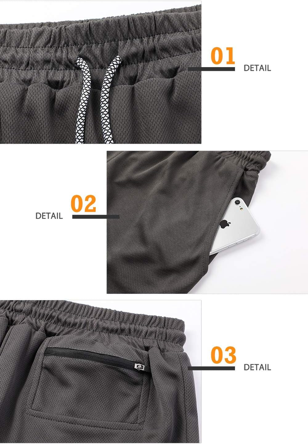 Men'S 2 in 1 Running Workout Shorts Athletic Gym 7" Shorts for Men