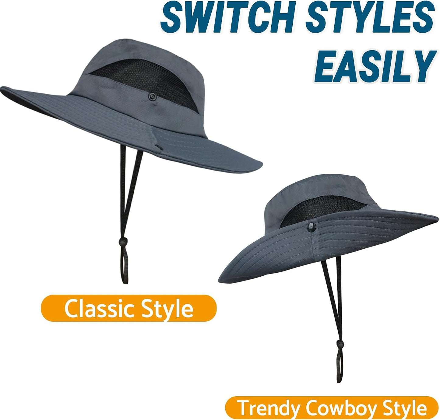 Sun Hats for Men Women Wide Brim UPF 50+ UV Protection Bucket Hat