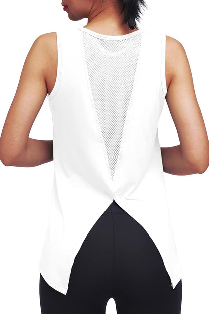 Workout Tops for Women Yoga Tank Athletic Muscle Shirts Tie Back