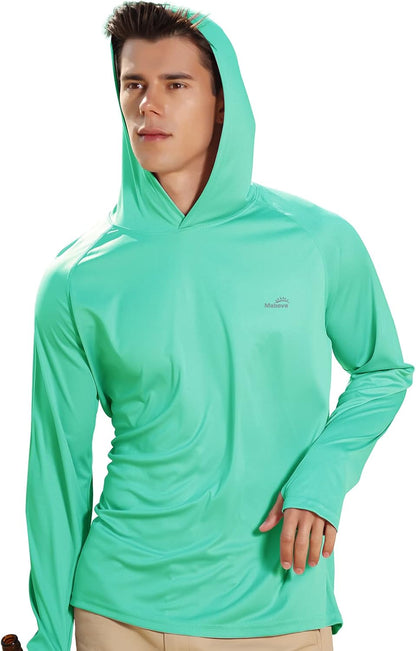 Men'S Fishing Sun Hoodie Long Sleeve UPF 50+ Rash Guard UV Shirts