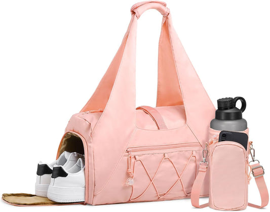 Small Gym Bag for Women with Shoe Compartment 35L, Pink