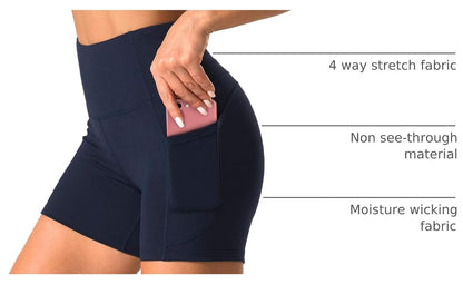 Women'S Biker Shorts with Pockets High Waisted Running Shorts