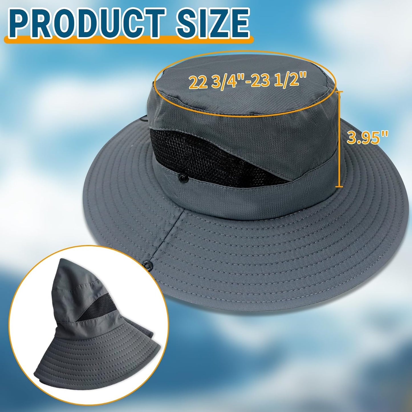 Sun Hats for Men Women Wide Brim UPF 50+ UV Protection Bucket Hat