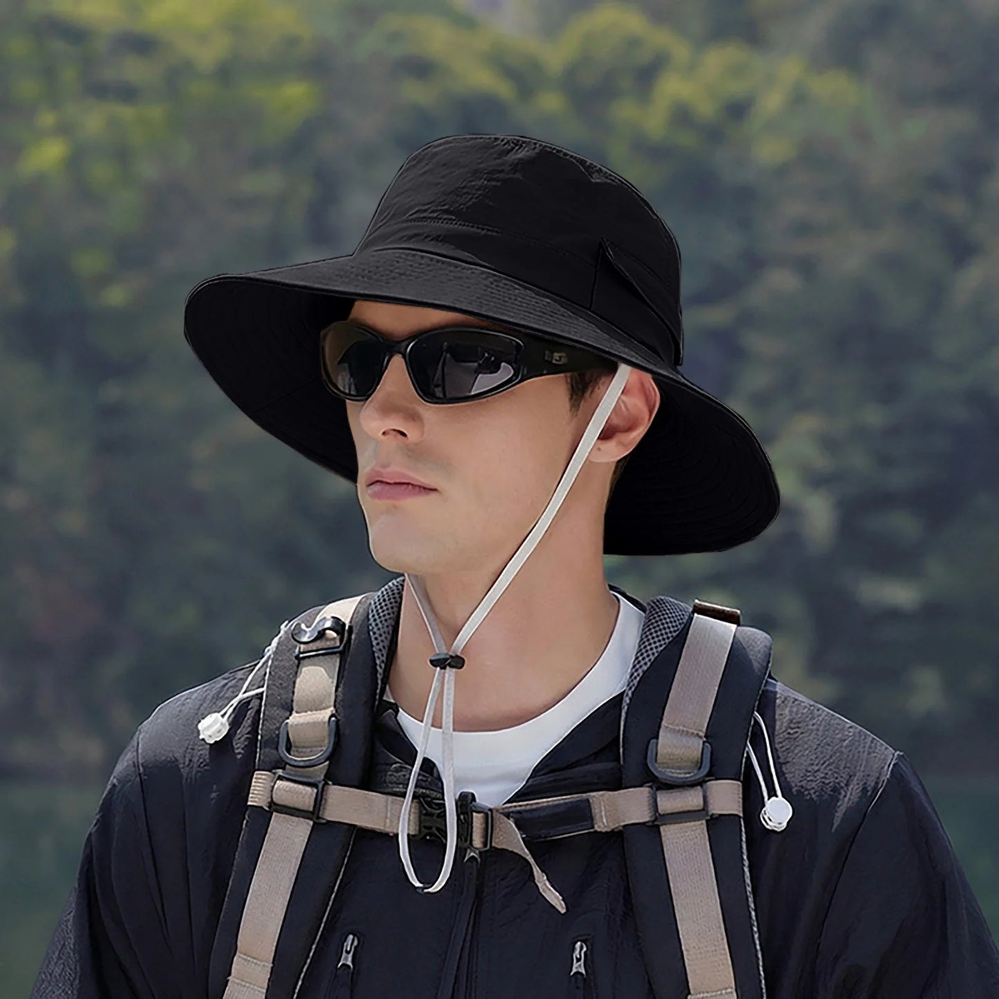 Everyday Wear Accessories for Women Outdoor Hiking Sun Hat Solid Wide Brim Bucket Hat Casual Breathable Fishing Cap