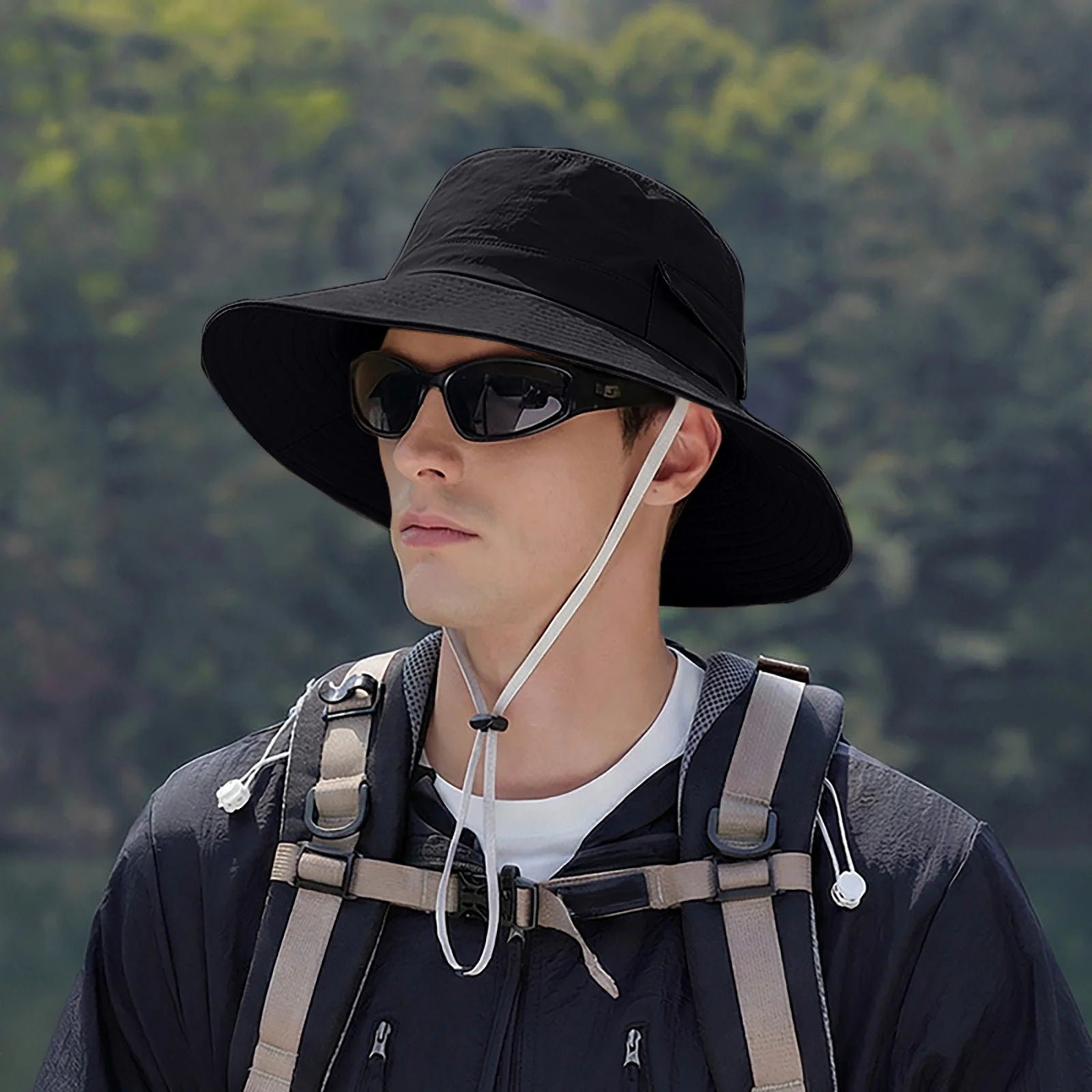 Everyday Wear Accessories for Women Outdoor Hiking Sun Hat Solid Wide Brim Bucket Hat Casual Breathable Fishing Cap