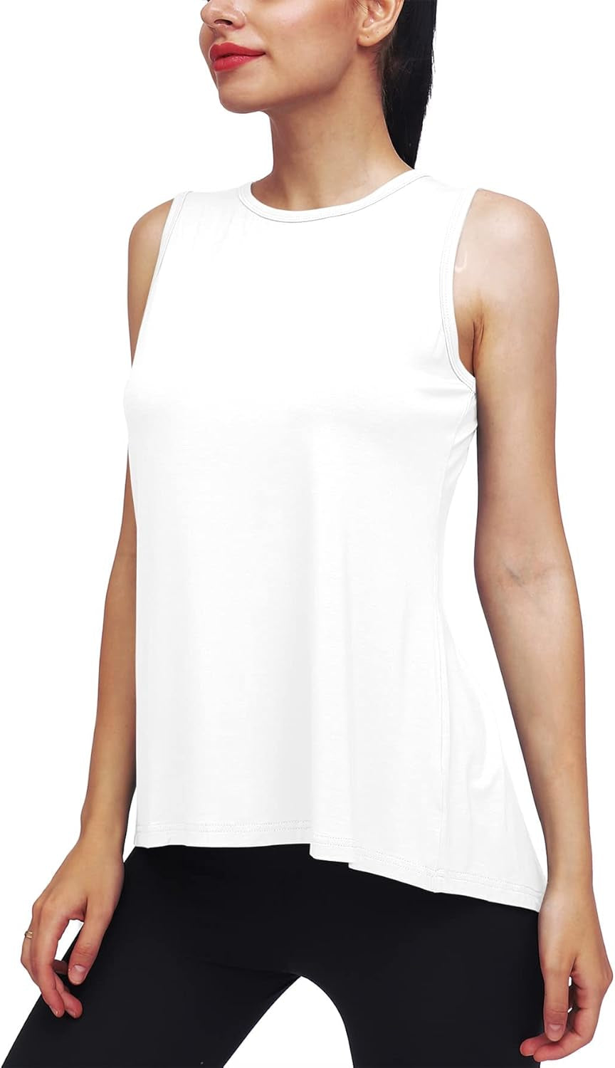 Workout Tops for Women Yoga Tank Athletic Muscle Shirts Tie Back