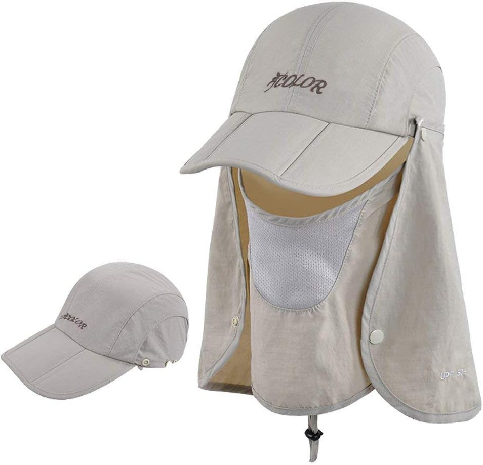 Sun Hat for Men Women Neck Flap Ponytail Hats,Upf50+ Foldable Sun Cap Sun Protection Hat Summer Outdoor Fishing Hat
