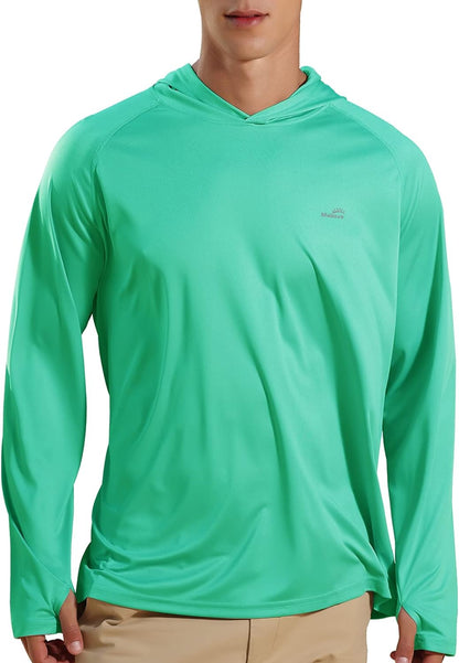 Men'S Fishing Sun Hoodie Long Sleeve UPF 50+ Rash Guard UV Shirts