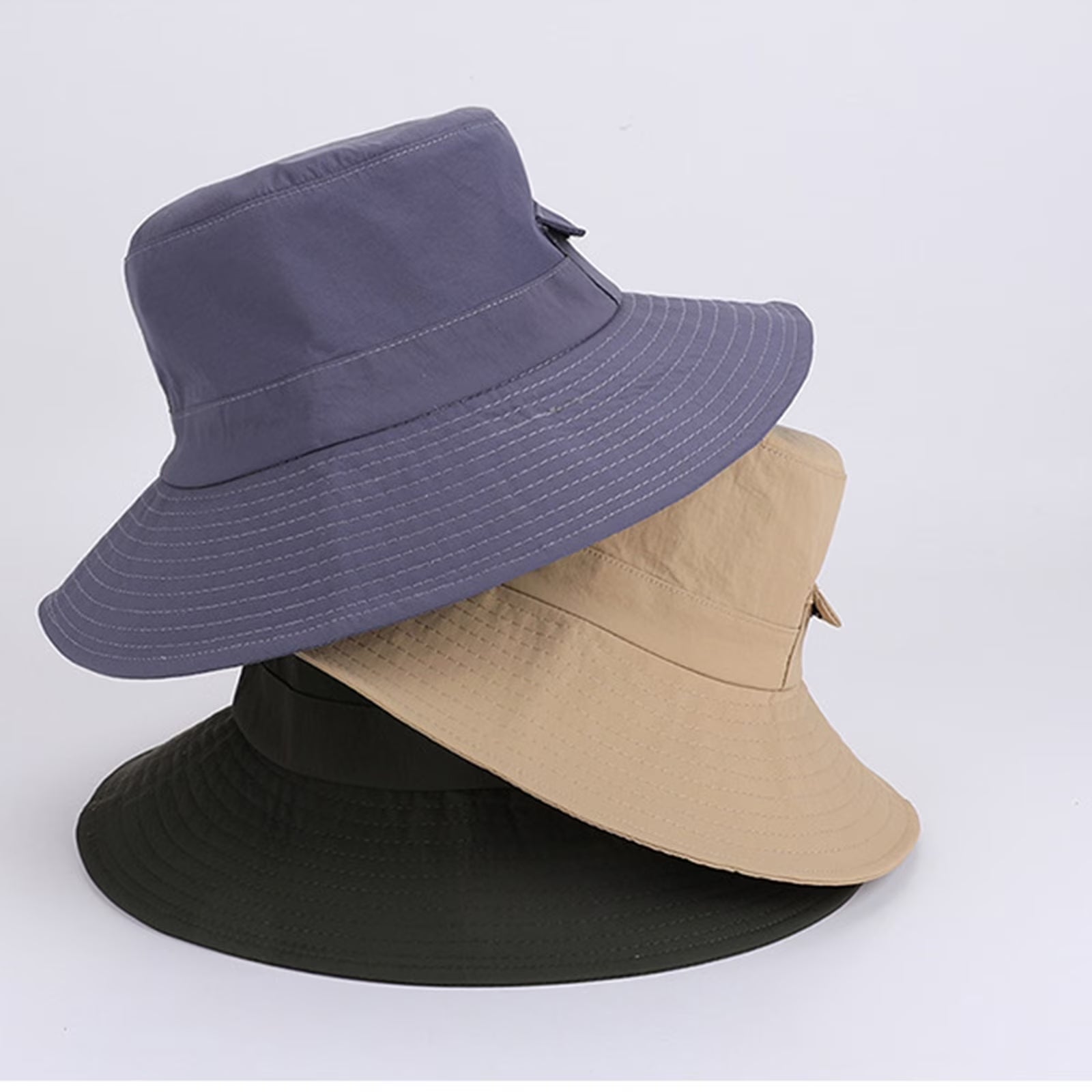 Everyday Wear Accessories for Women Outdoor Hiking Sun Hat Solid Wide Brim Bucket Hat Casual Breathable Fishing Cap