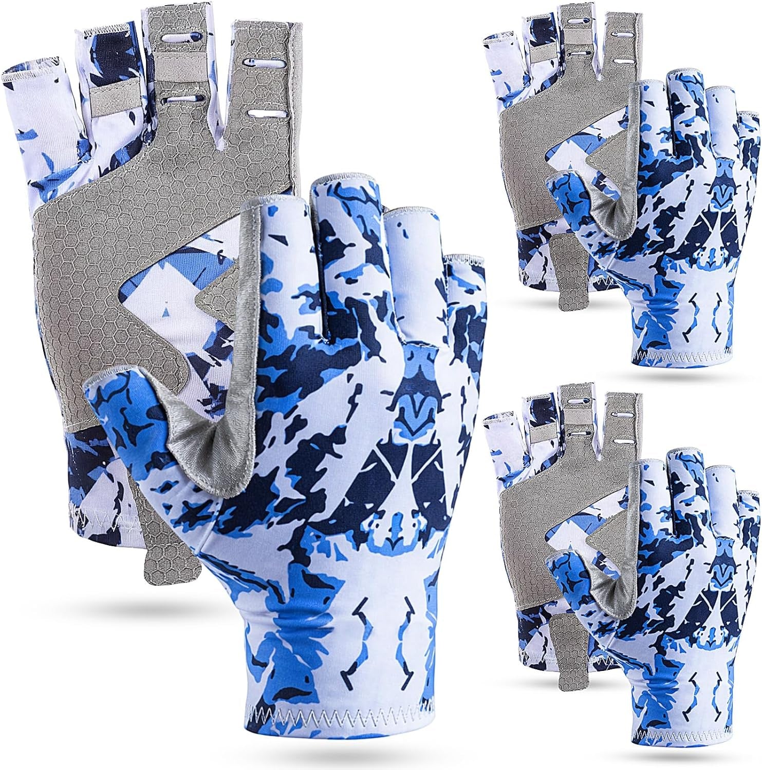 3 Pairs Fishing Gloves UPF50 Sun Protection
