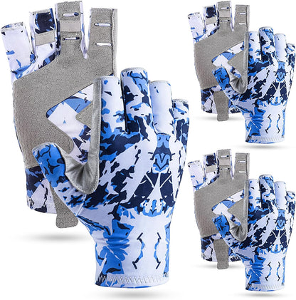 3 Pairs Fishing Gloves UPF50 Sun Protection