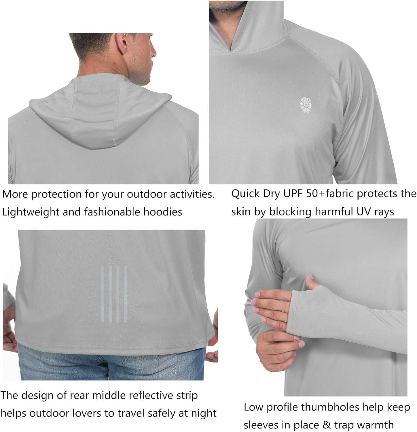 Fishing Shirts for Men Long Sleeve - Sun Protection SPF 50+ UV Tshirt Hoodies