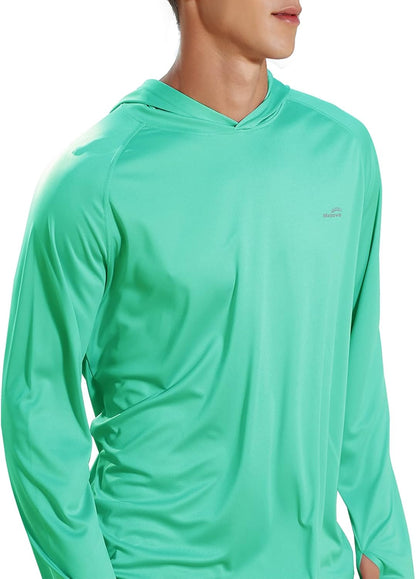Men'S Fishing Sun Hoodie Long Sleeve UPF 50+ Rash Guard UV Shirts