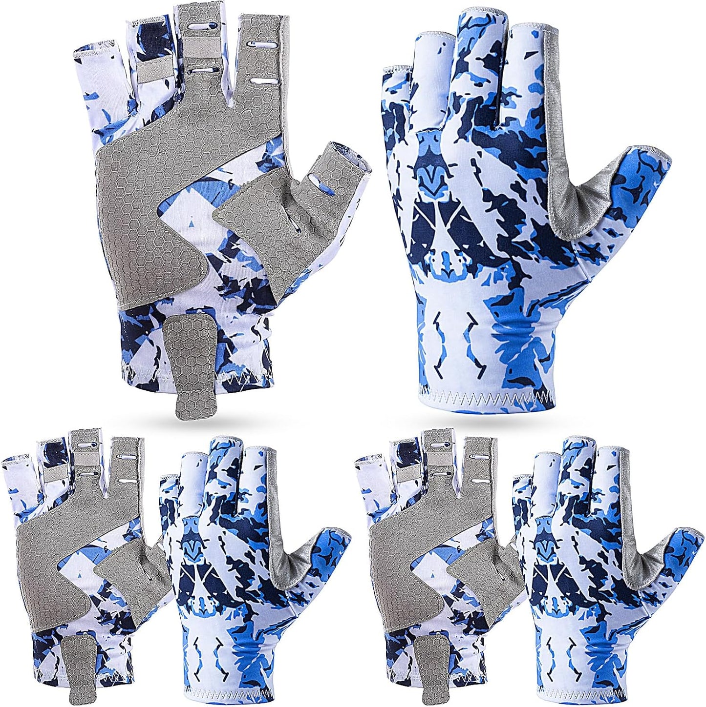 3 Pairs Fishing Gloves UPF50 Sun Protection